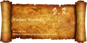 Vadas Kornél névjegykártya